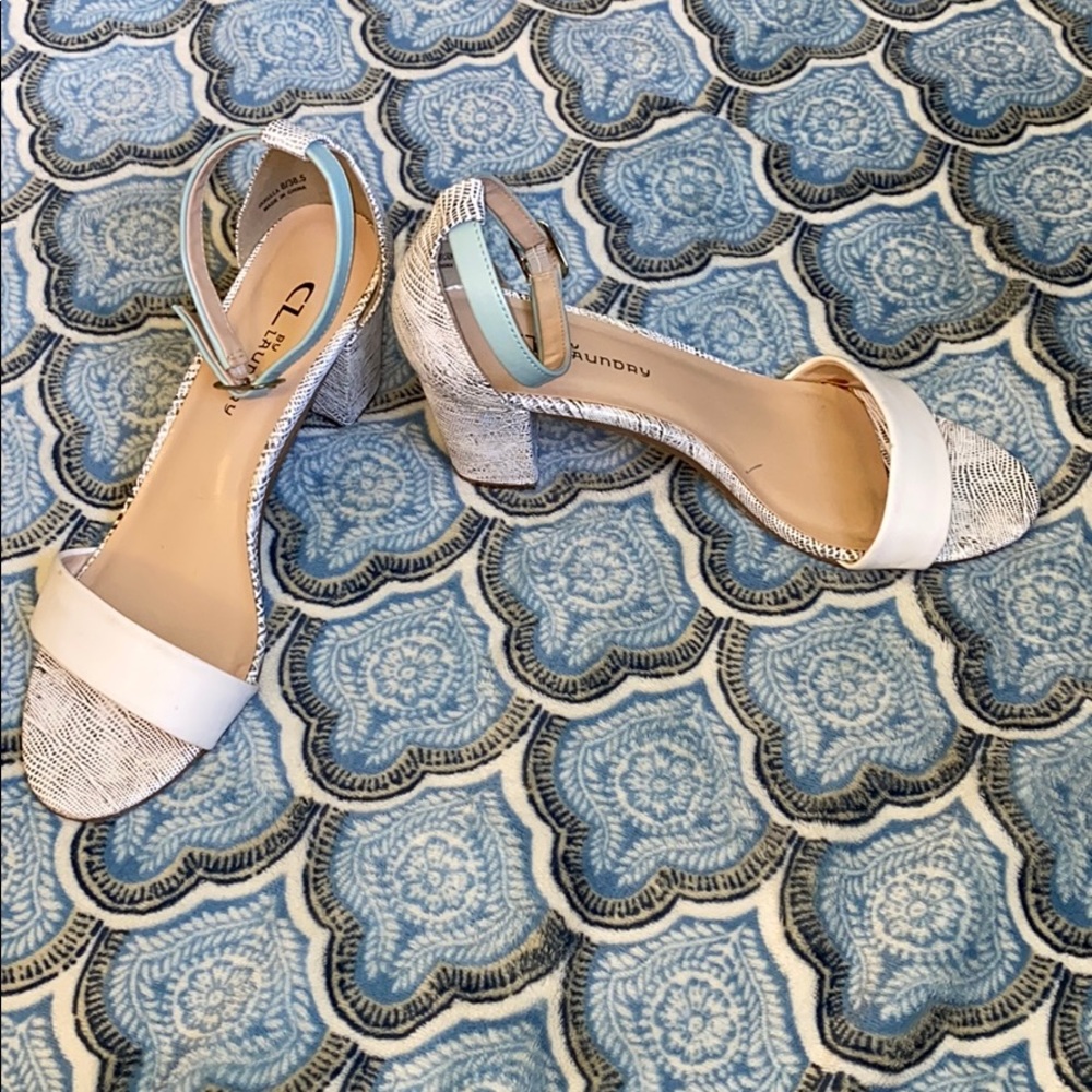 Cute white and teal heels